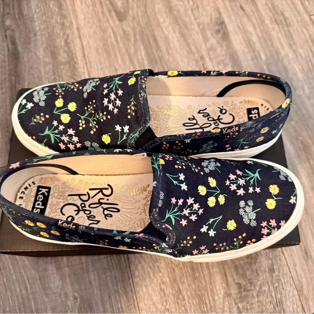 Keds x Rifle Paper Co. Shoes Floral Slip-On Shoes - Navy